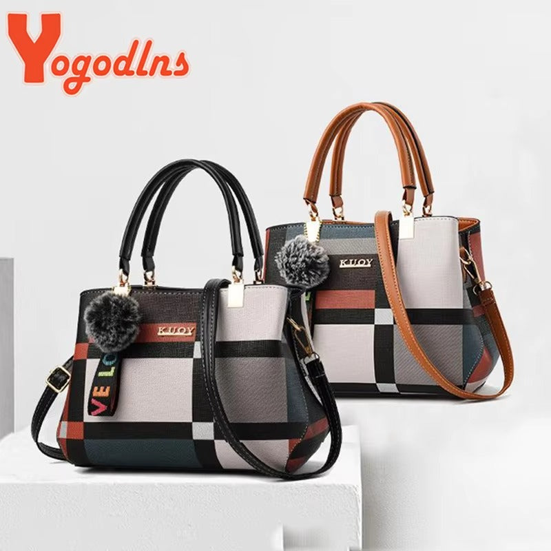 Bags Designer Brand Plaid Shoulder Bag Female Ladies Totes
