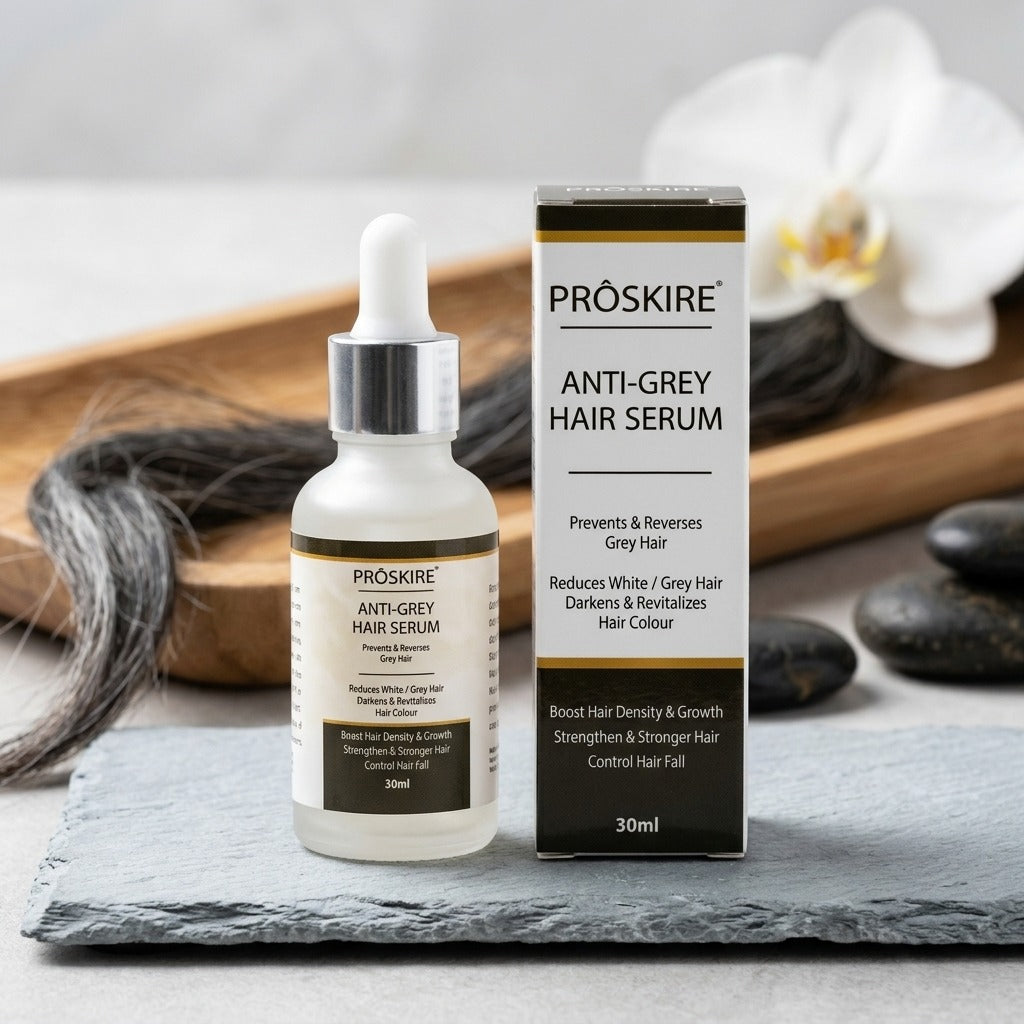Proskire Anti-Grey Hair Serum 30ml Reduces White Hair - Darkens &