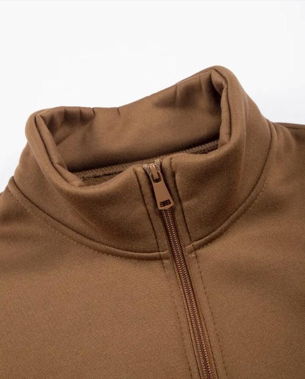 Men Fleece Zip Track Suit Brown Winter WarmMen Fleece Zip Track Suit Brown Winter Warm