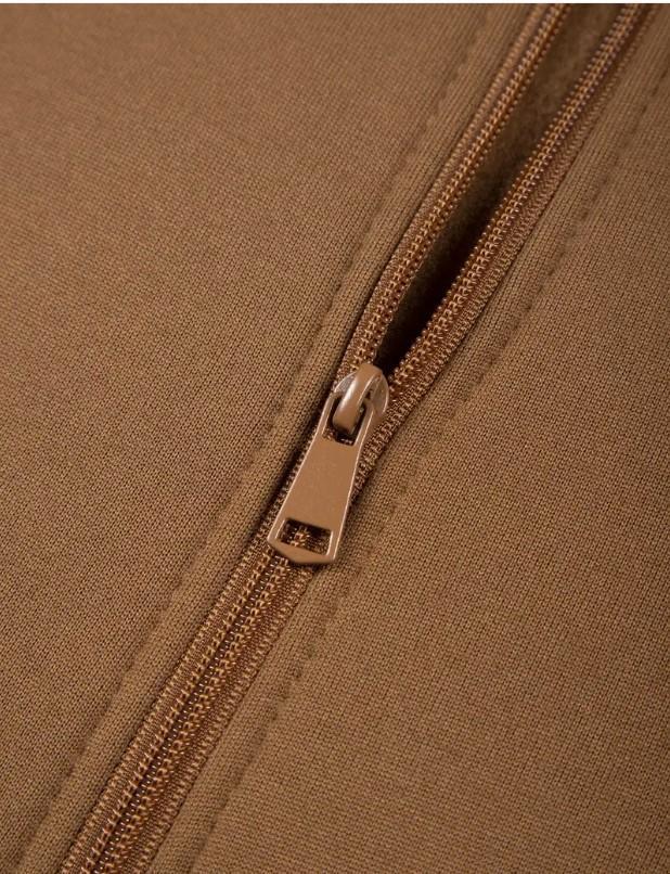 Men Fleece Zip Track Suit Brown Winter WarmMen Fleece Zip Track Suit Brown Winter Warm