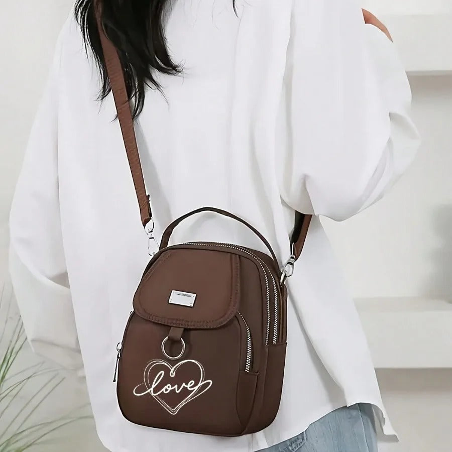 1pc Heart Love Print Shoulder Bag