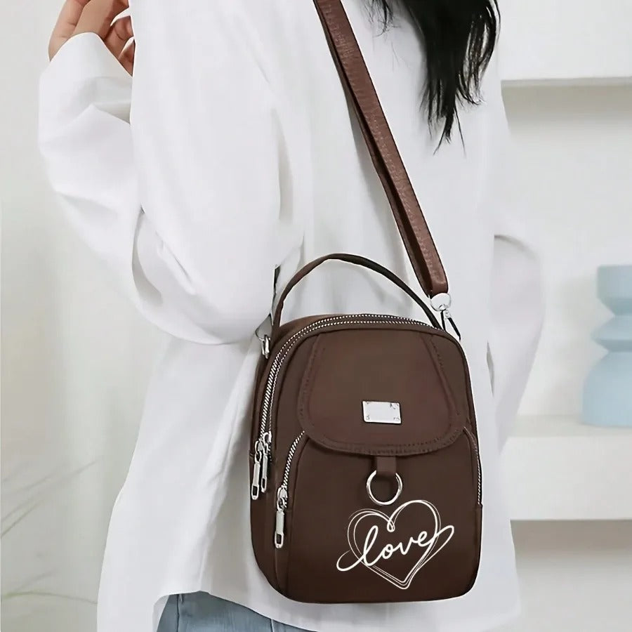 1pc Heart Love Print Shoulder Bag