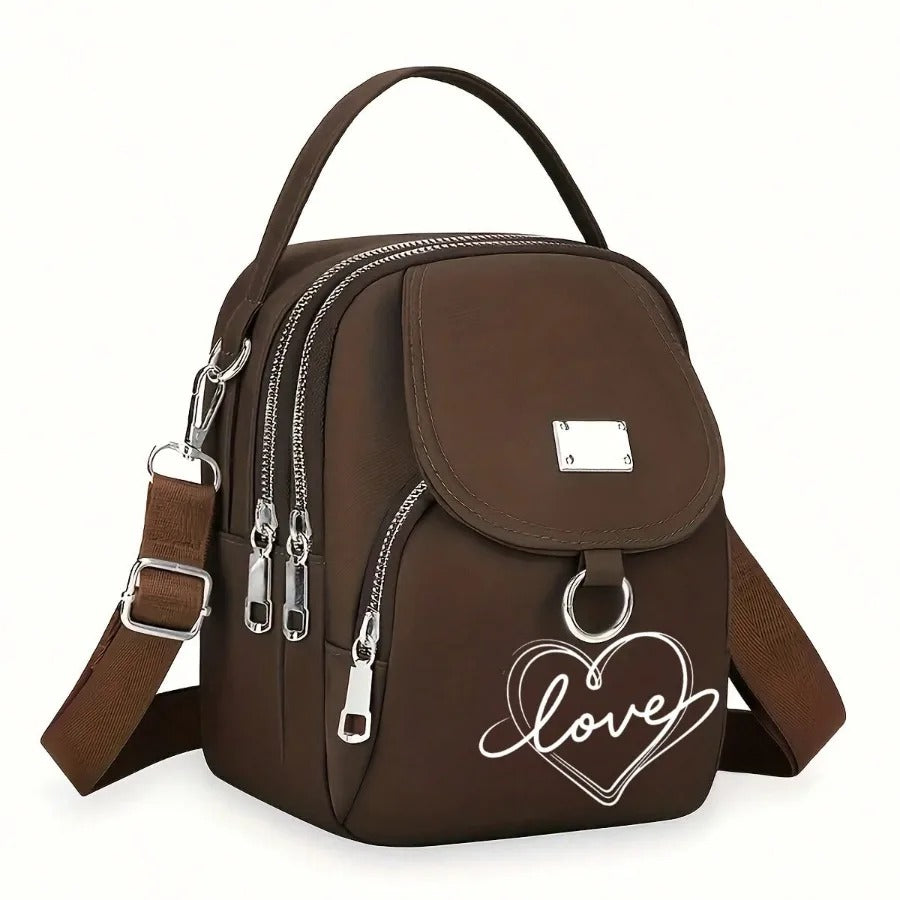 1pc Heart Love Print Shoulder Bag