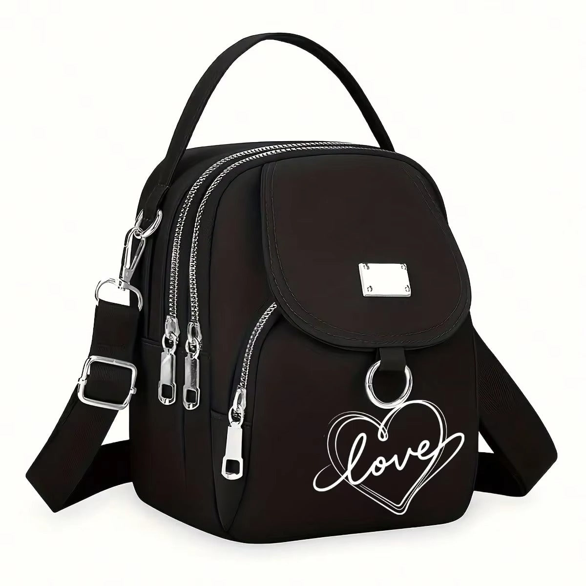 1pc Heart Love Print Shoulder Bag