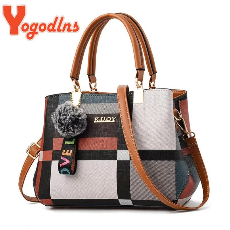 Bags Designer Brand Plaid Shoulder Bag Female Ladies Totes