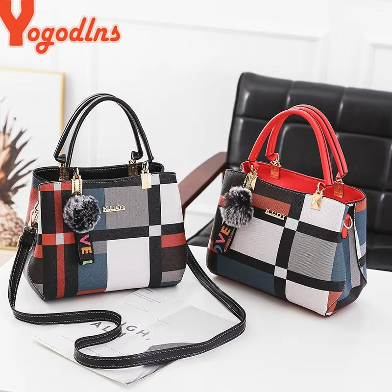 Bags Designer Brand Plaid Shoulder Bag Female Ladies Totes