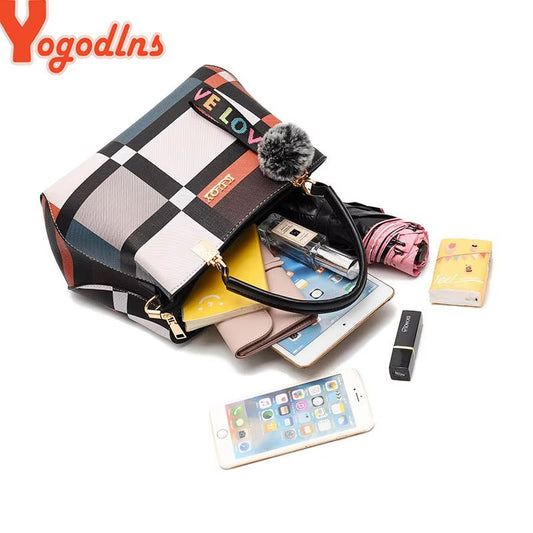 Bags Designer Brand Plaid Shoulder Bag Female Ladies Totes