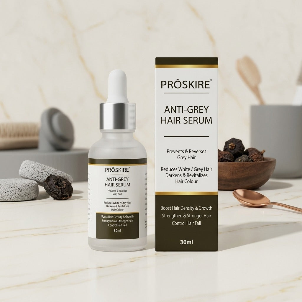 Proskire Anti-Grey Hair Serum 30ml Reduces White Hair - Darkens &
